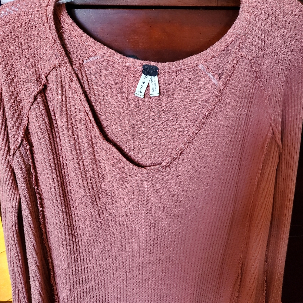 Free people Coral boho style sweater.